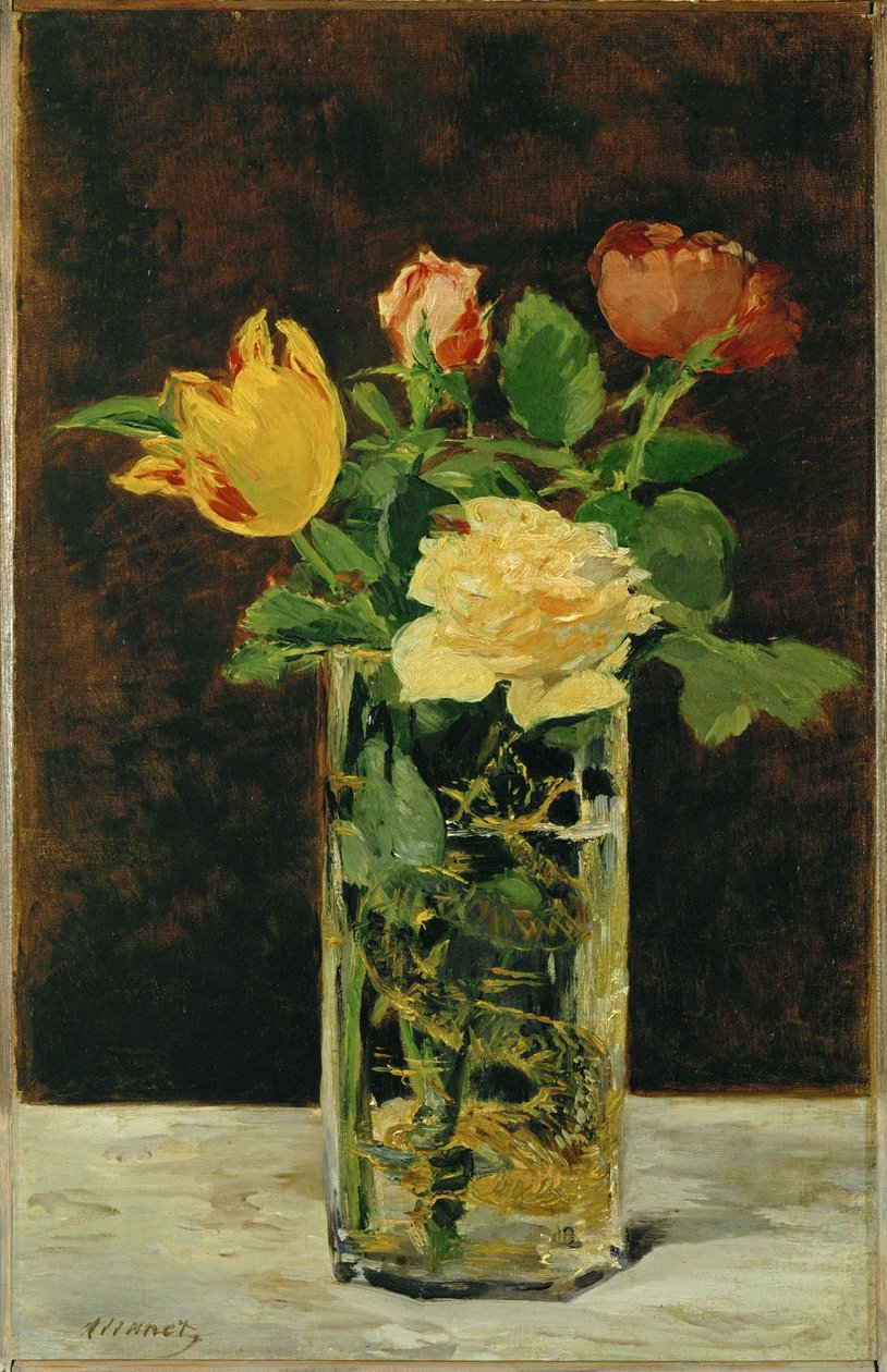 Rose and Tulip by Edouard Manet