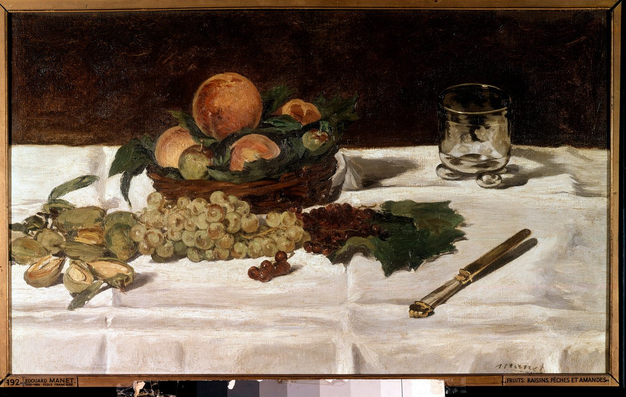 Still life, fruits on a table by Édouard Manet