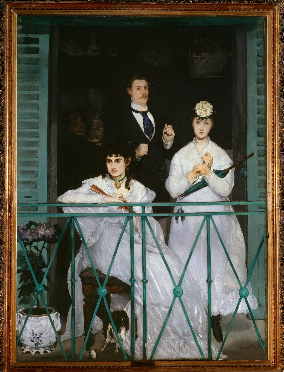 The Balcony (portraits of Berthe Morisot, Fanny Claus, Antoine Guillemet and Leon Leenhoff) by Édouard Manet