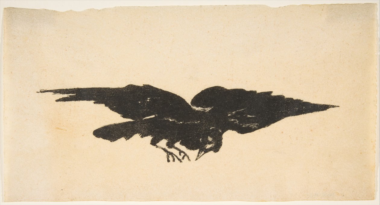 The Flying Raven, Ex Libris for The Raven by Edgar Allan Poe by Édouard Manet