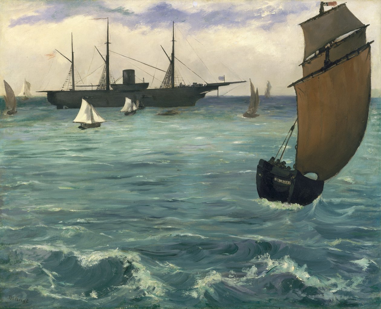 The Kearsarge at Boulogne by Édouard Manet