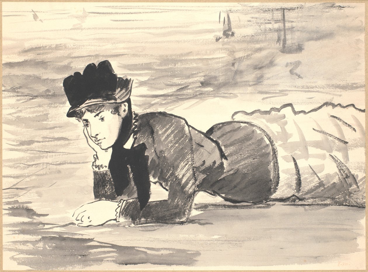 Woman Lying on the Beach. Annabel Lee by Édouard Manet