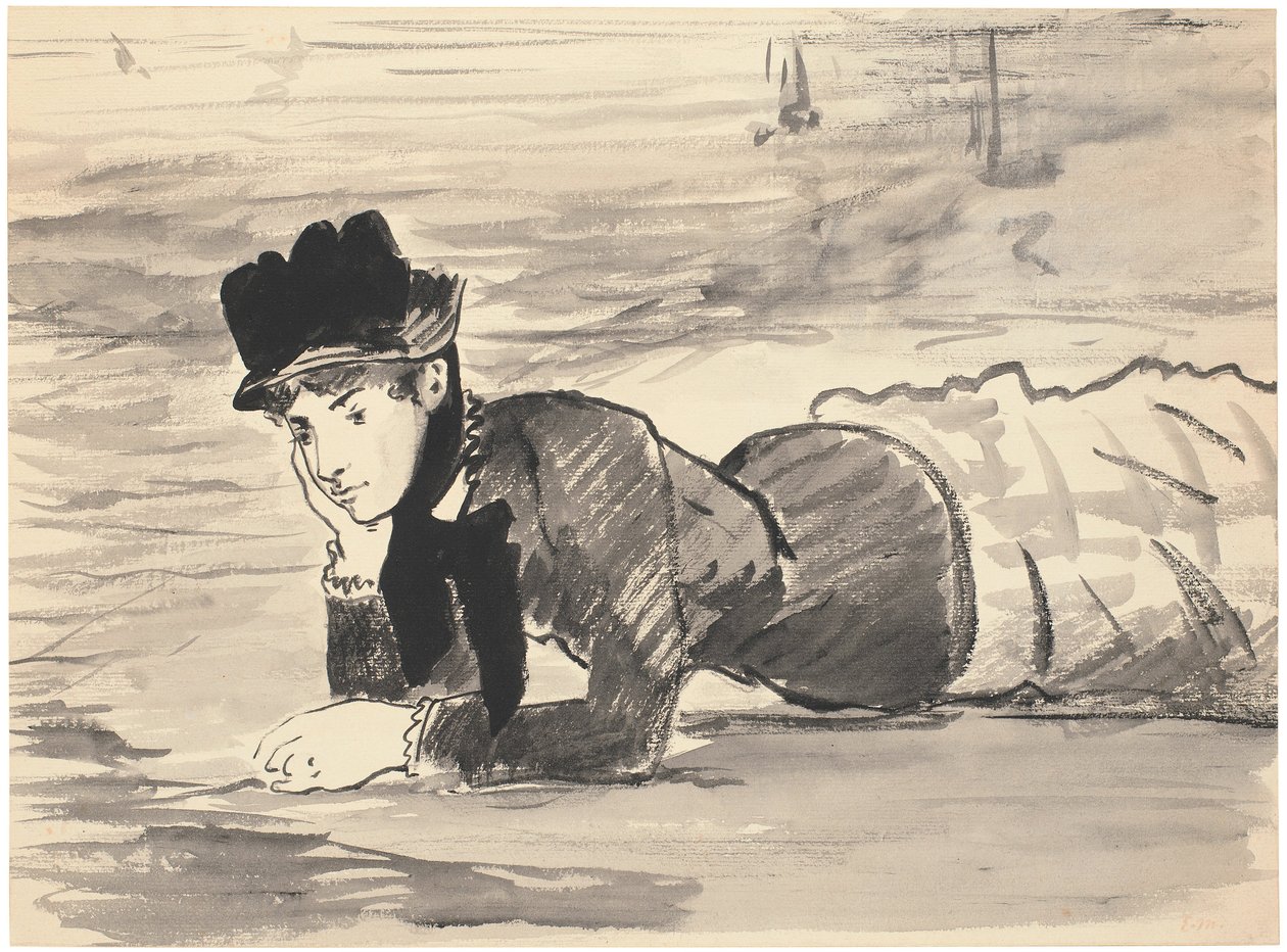 Woman Lying on the Beach. Annabel Lee by Édouard Manet