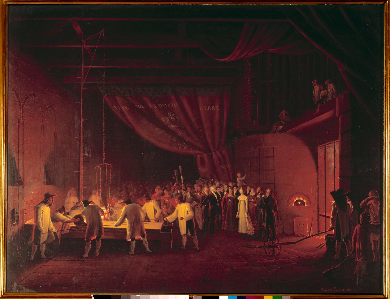 Marie Caroline de Bourbon Sicily, Duchess of Berry, Visited the Factories of Saint Gobain in 1822 by Edouard Pingret