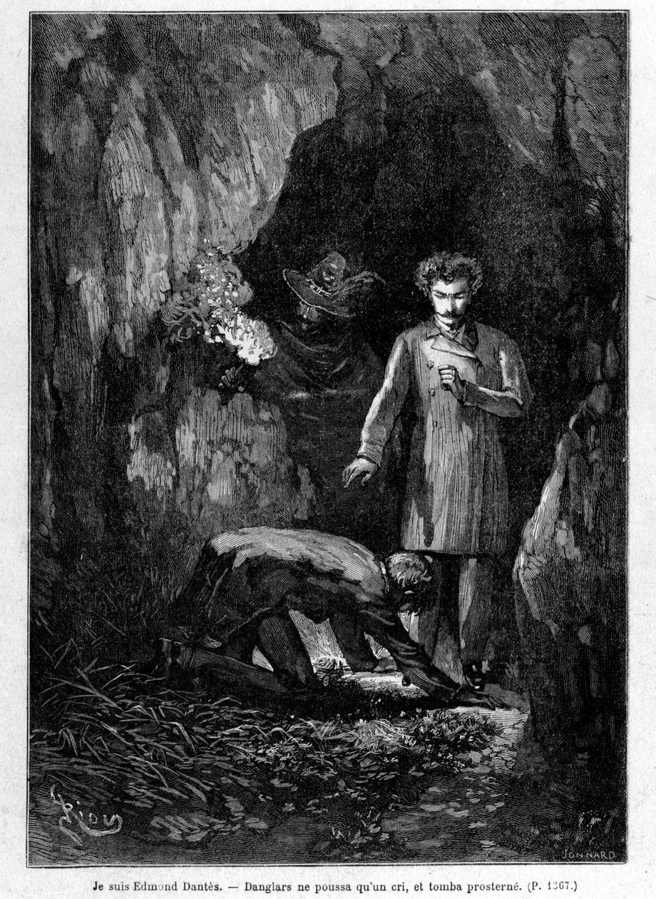 I am Edmond Dantès - Engraving by Riou, in 