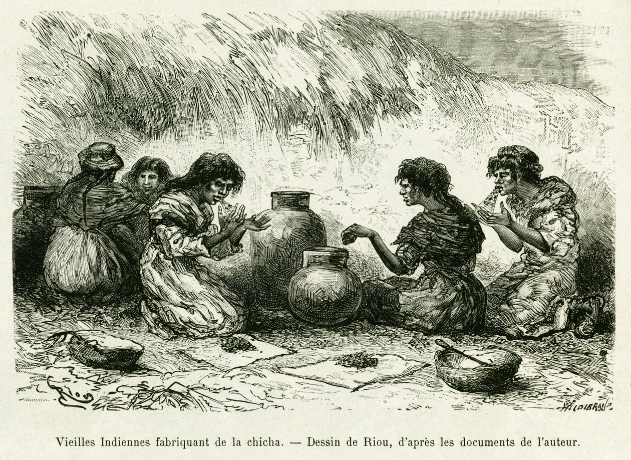 Old Indian women making shisha. Engraving by Riou, to illustrate the story 