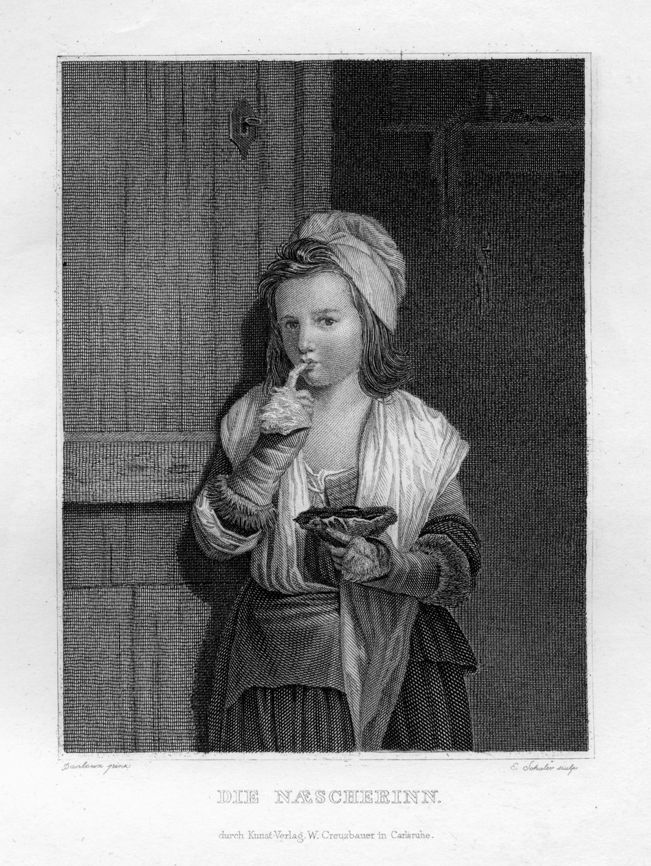 Girl eating, c. 1833 by Edouard Schuler