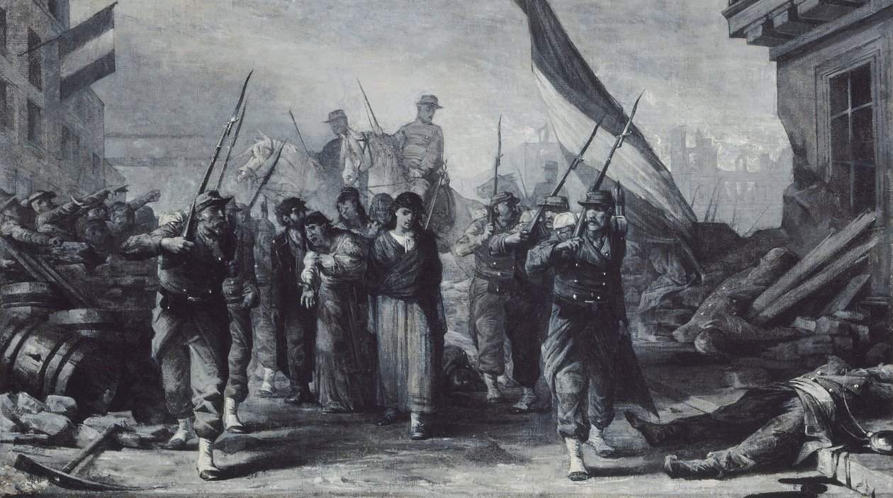 Hôtel de Ville fire in 1871 by Edouard Toudouze