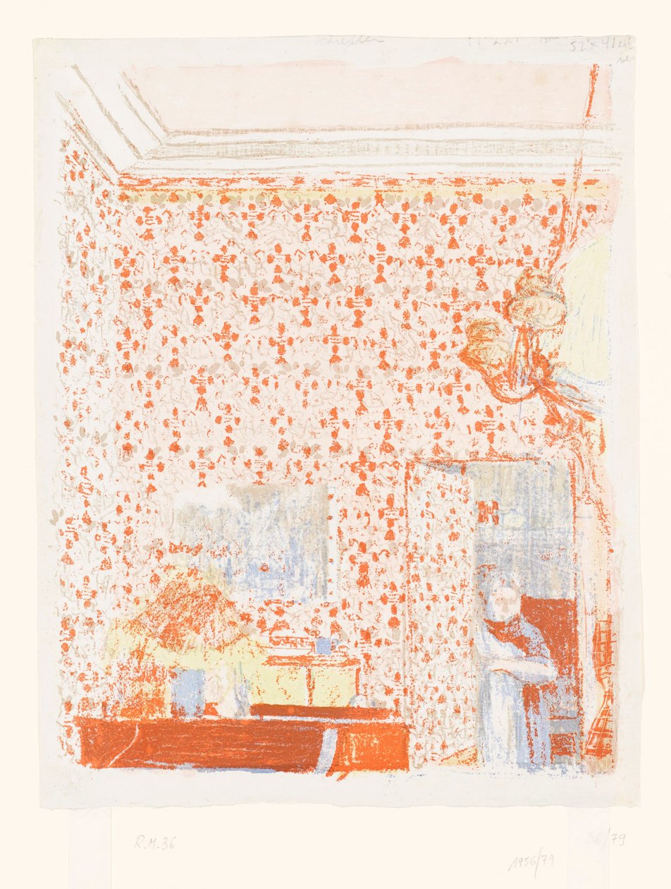 Interior with Pink Wallpaper I by Edouard Vuillard