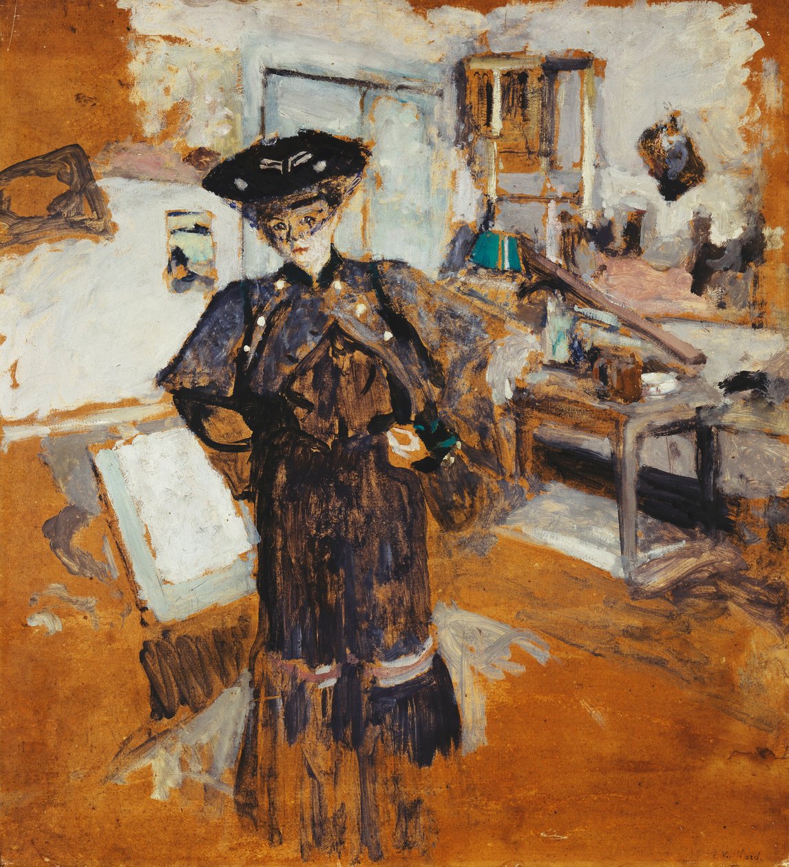 Lady in a Veil, with Hands on Hips by Edouard Vuillard