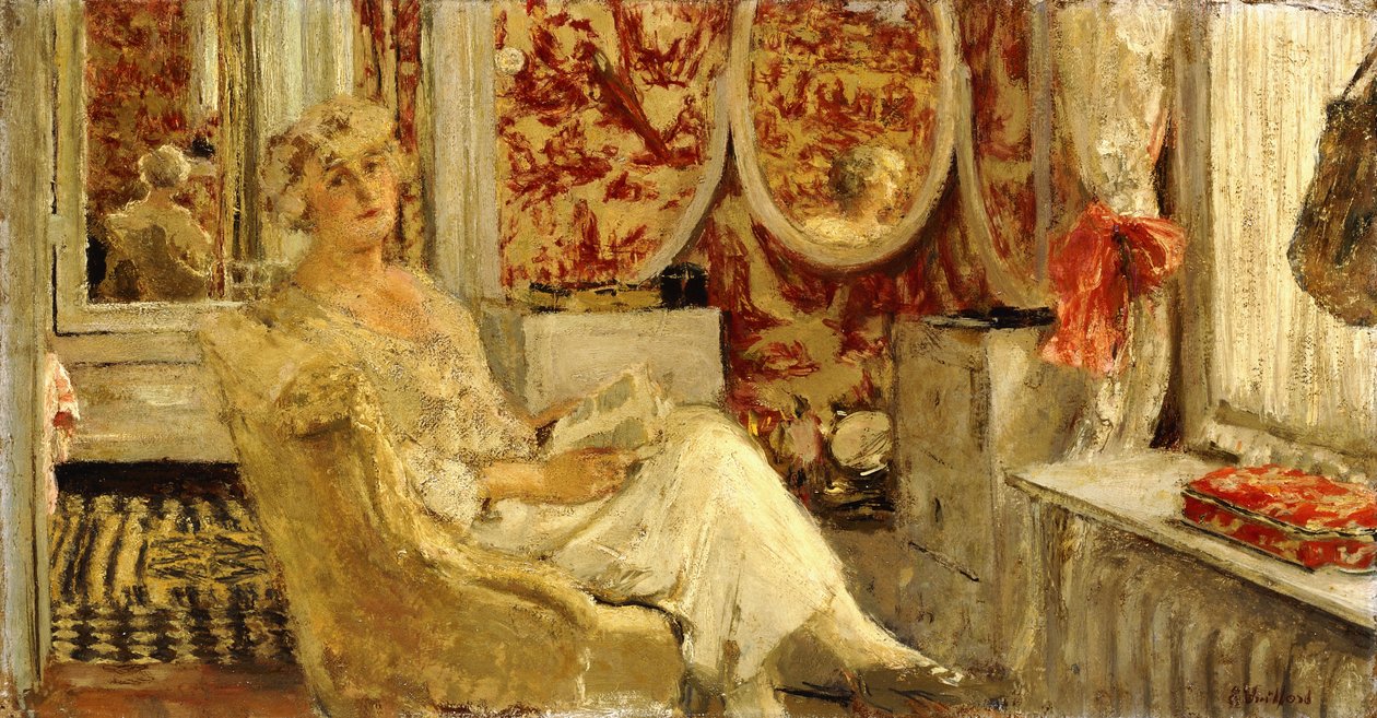Lucy Hessel in the Boudoir at the Cezanne Property, Vaucresson by Edouard Vuillard