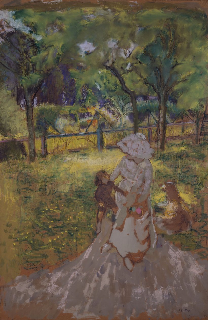Mother and Child in the Garden Morning in the Orchard by Edouard Vuillard