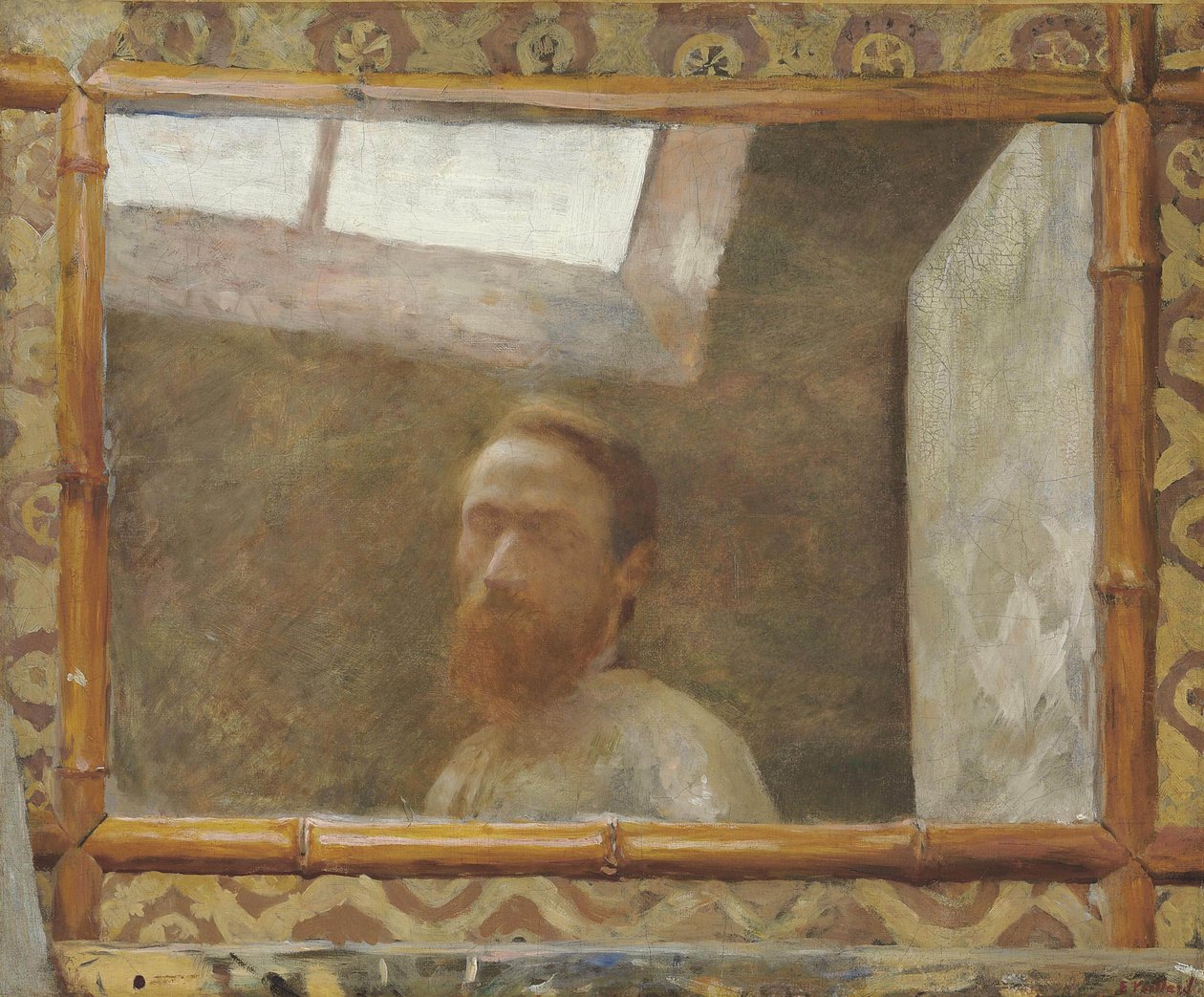 Self-Portrait with a Bamboo Mirror, c. 1890 by Edouard Vuillard
