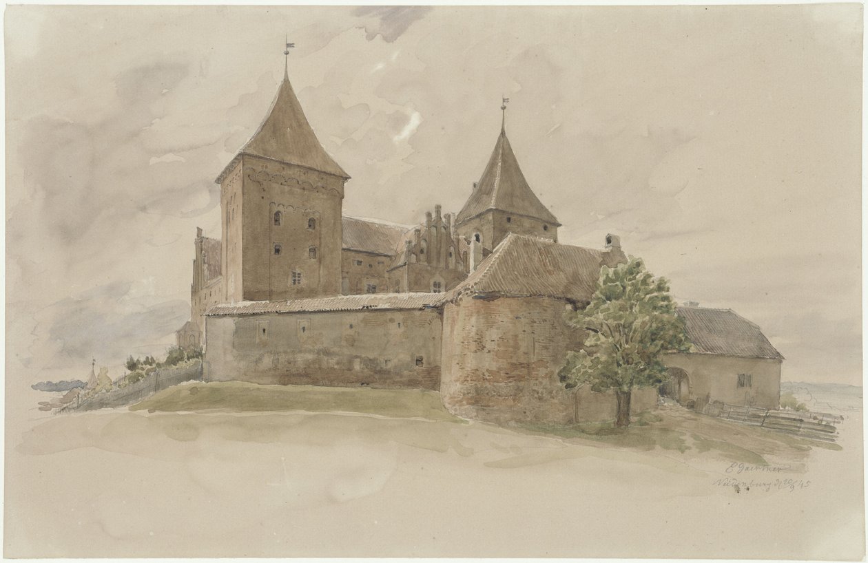 The Neidenburg Castle by Eduard Gaertner