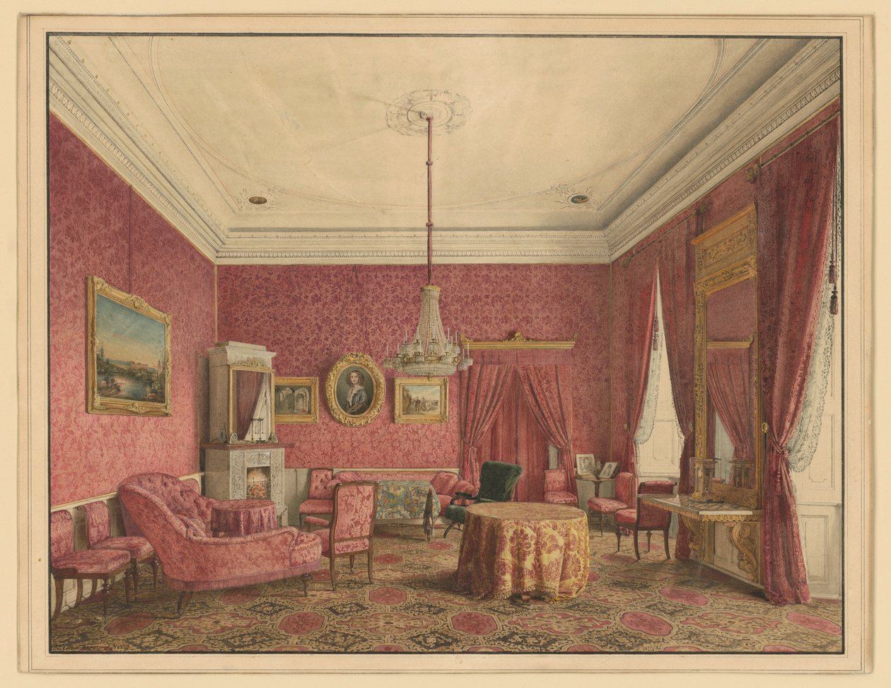 The Salon of Count Moritz von Putbus by Eduard Gaertner