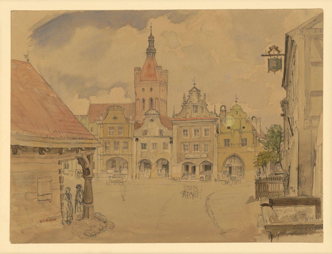 Marketplace in Gollub by Eduard Gaertner