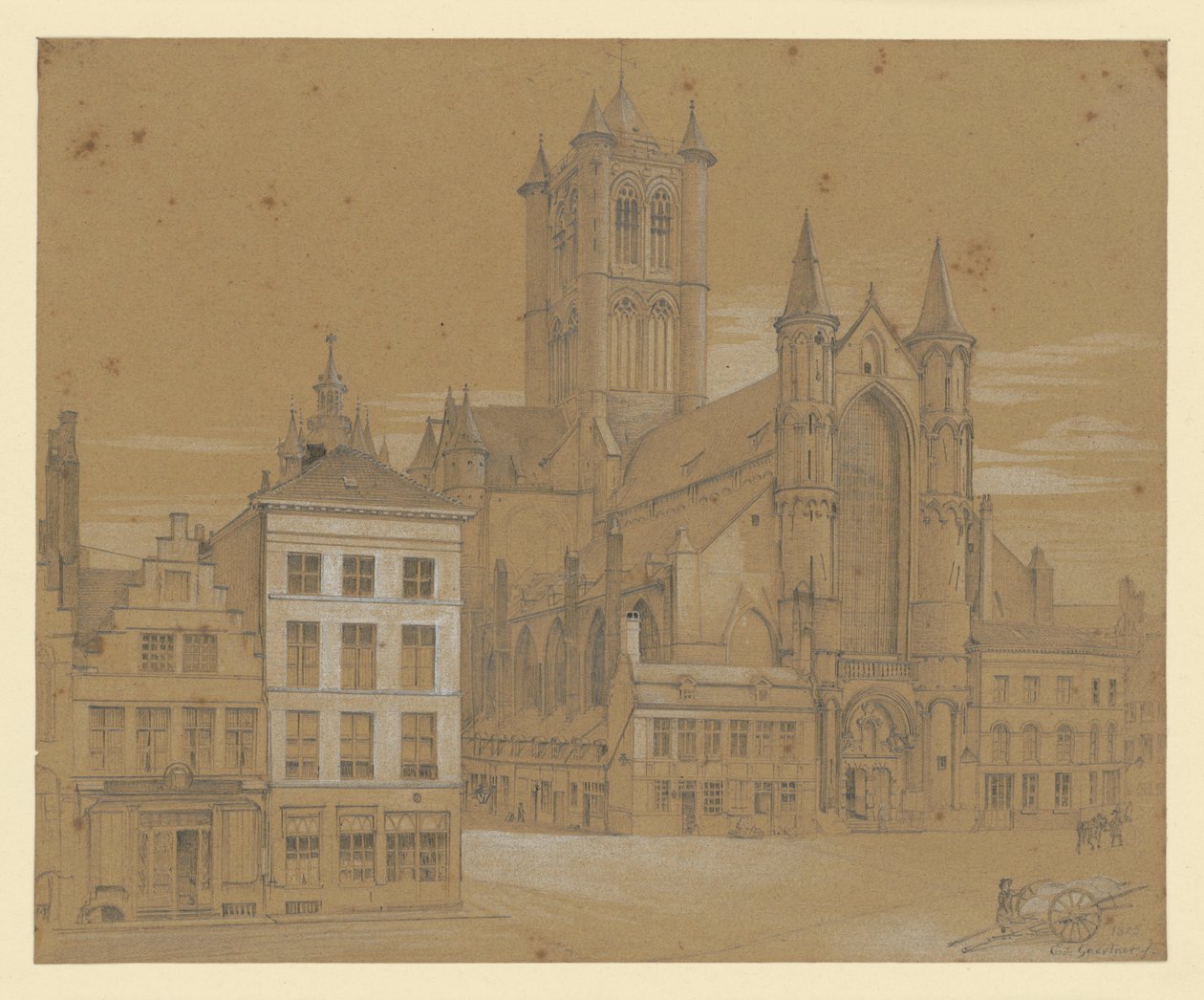 St. Nicholas Church in Ghent by Eduard Gaertner