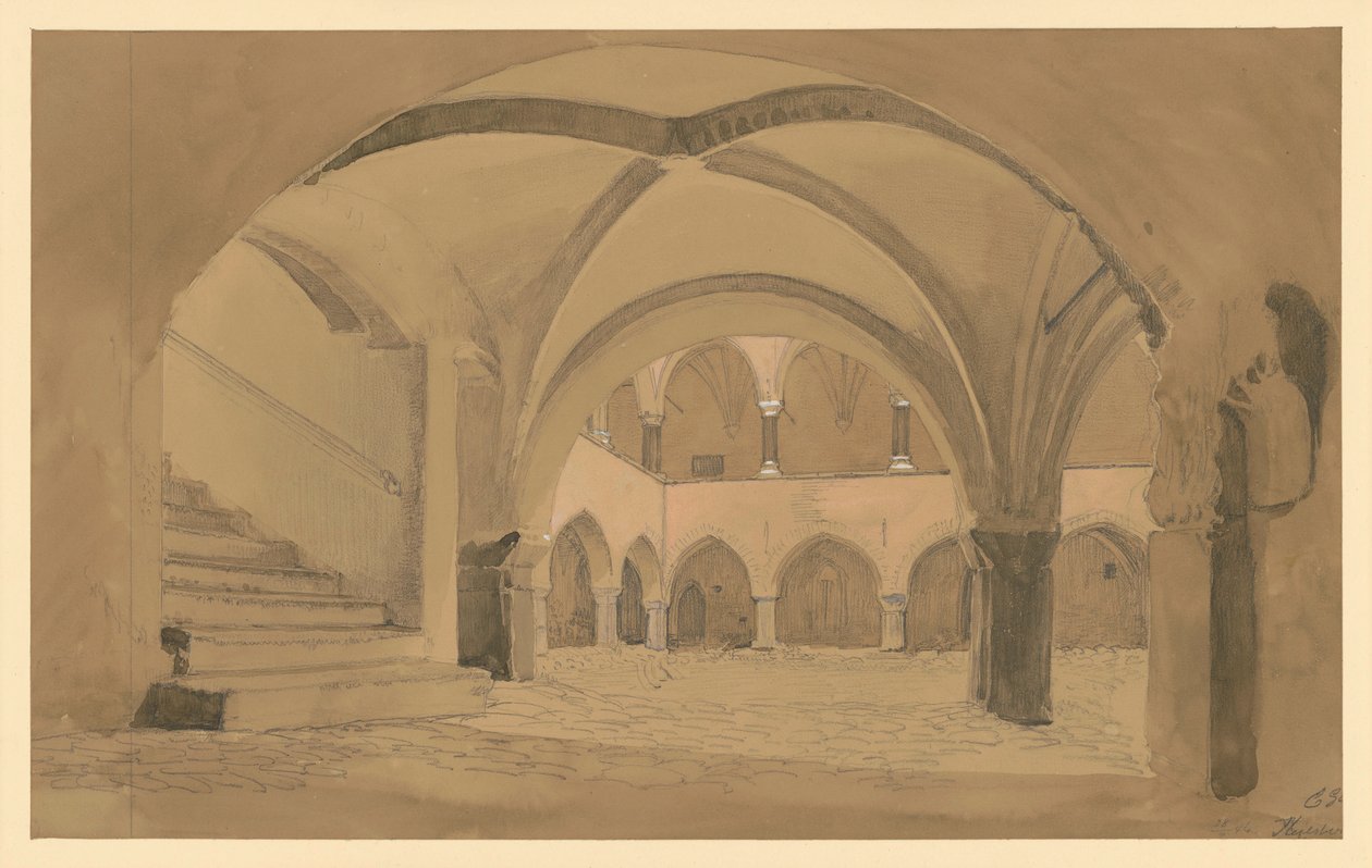 Castle Courtyard in Heilsberg by Eduard Gaertner