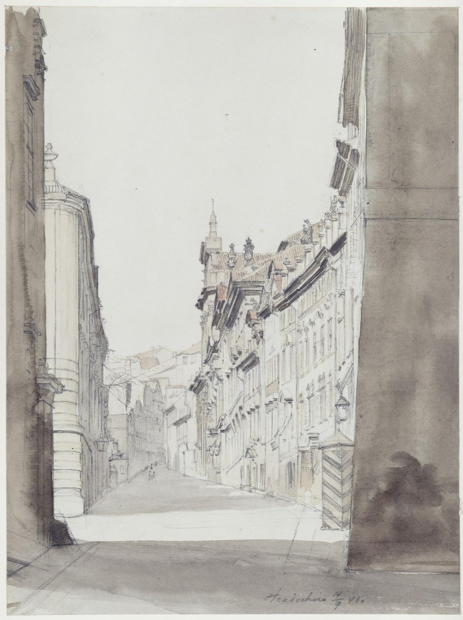 Street in Hradčany in Prague by Eduard Gaertner