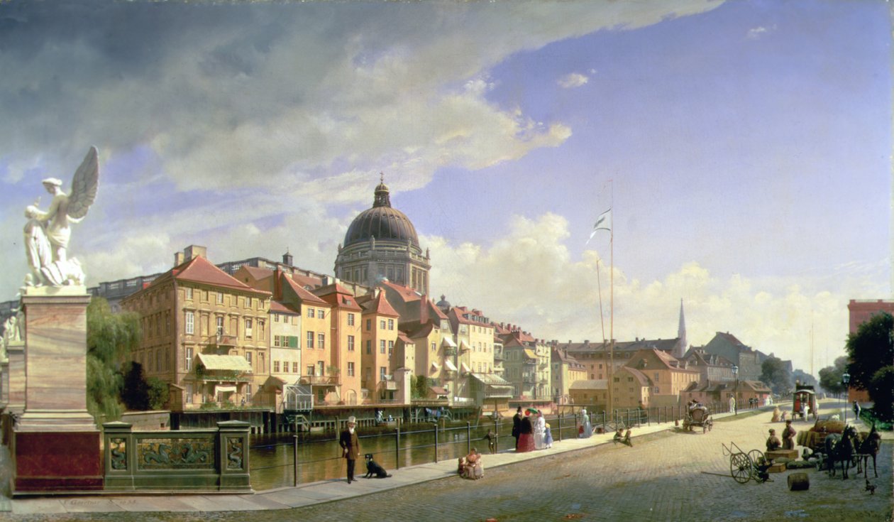 Schlossfreiheit von der Schlossbruecke, Berlin by Eduard Gärtner