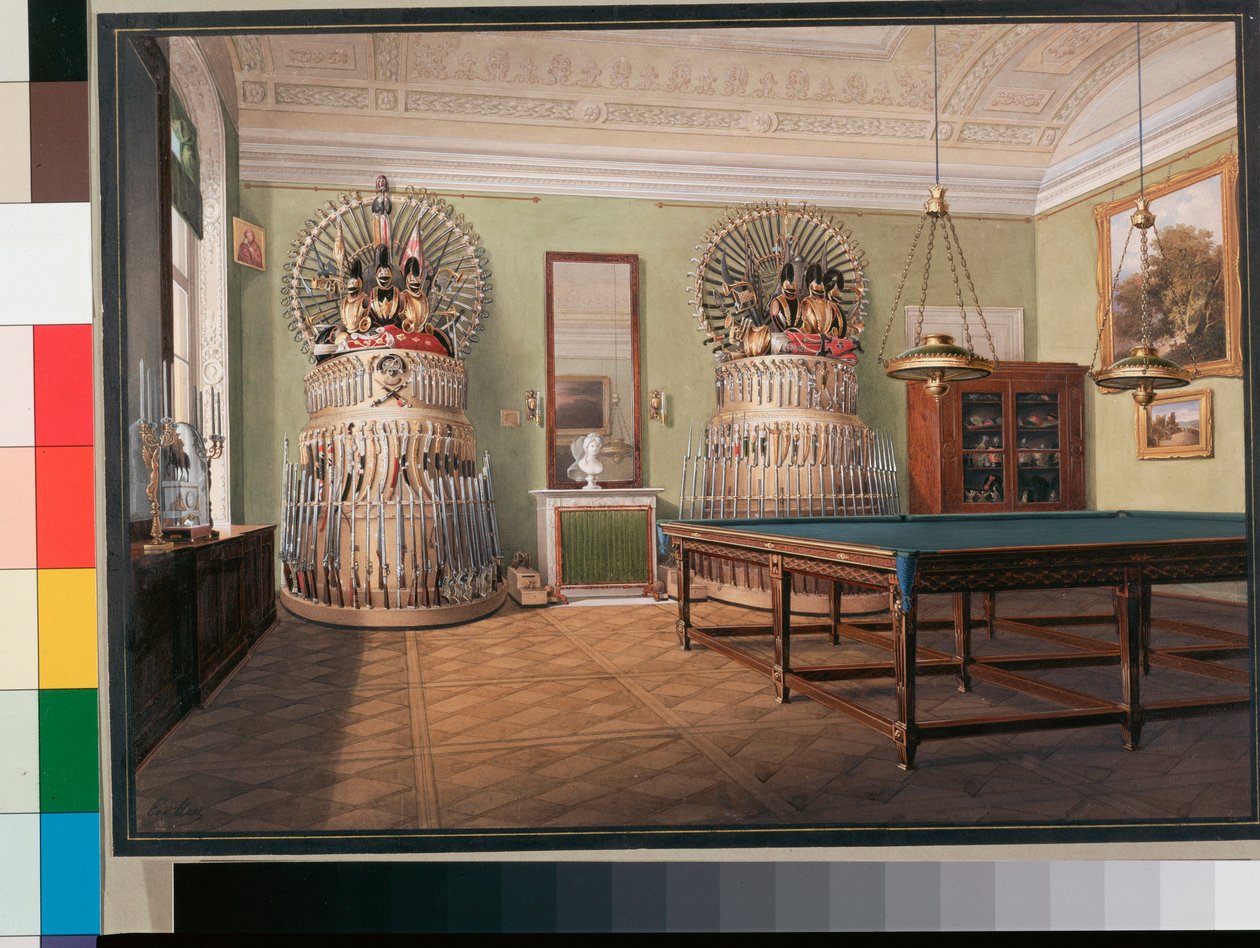 The Billiard Room of Emperor Alexander II by Eduard Hau