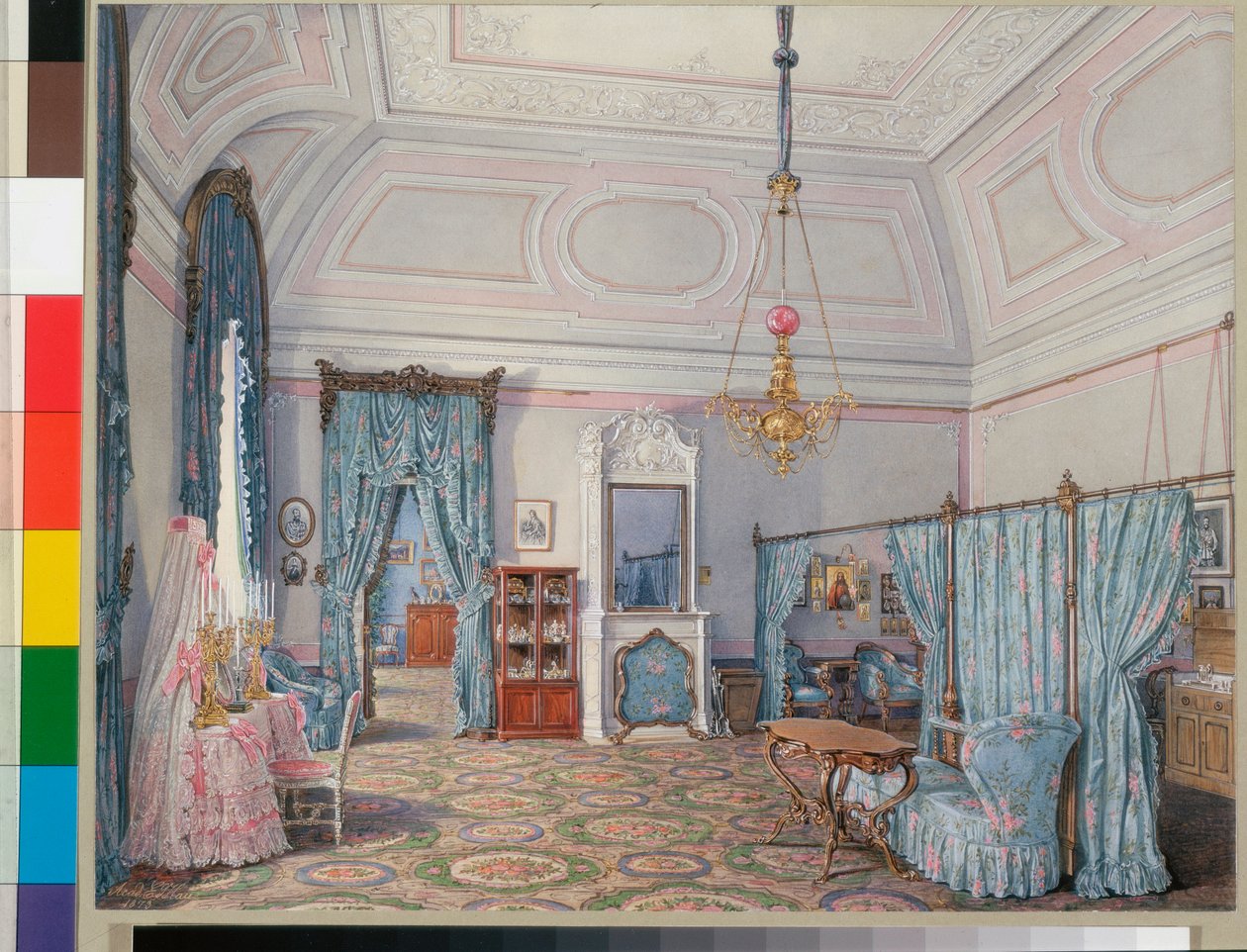 The Bedroom of Grand Princess Maria Alexandrovna by Eduard Hau