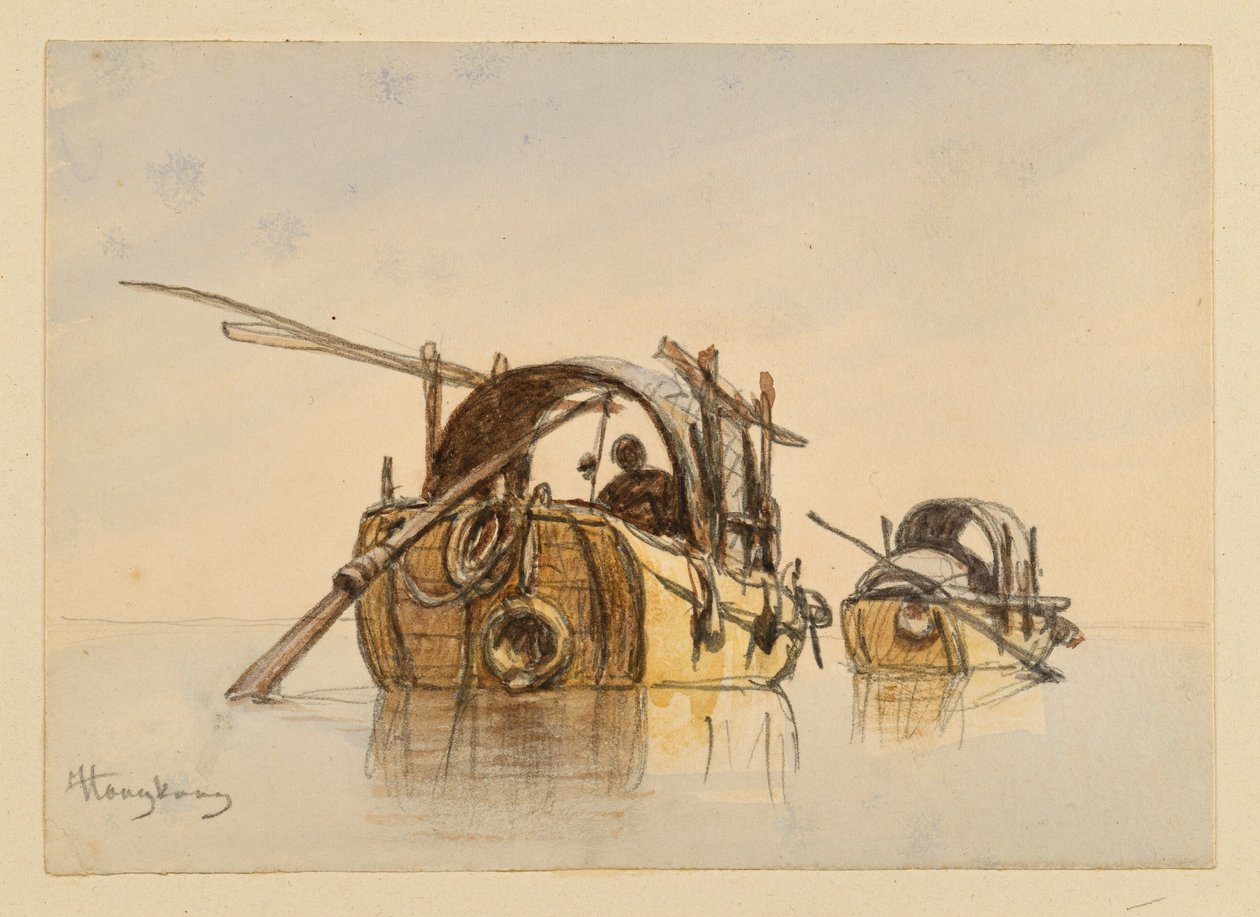 Boat from Hong Kong by Eduard Hildebrandt