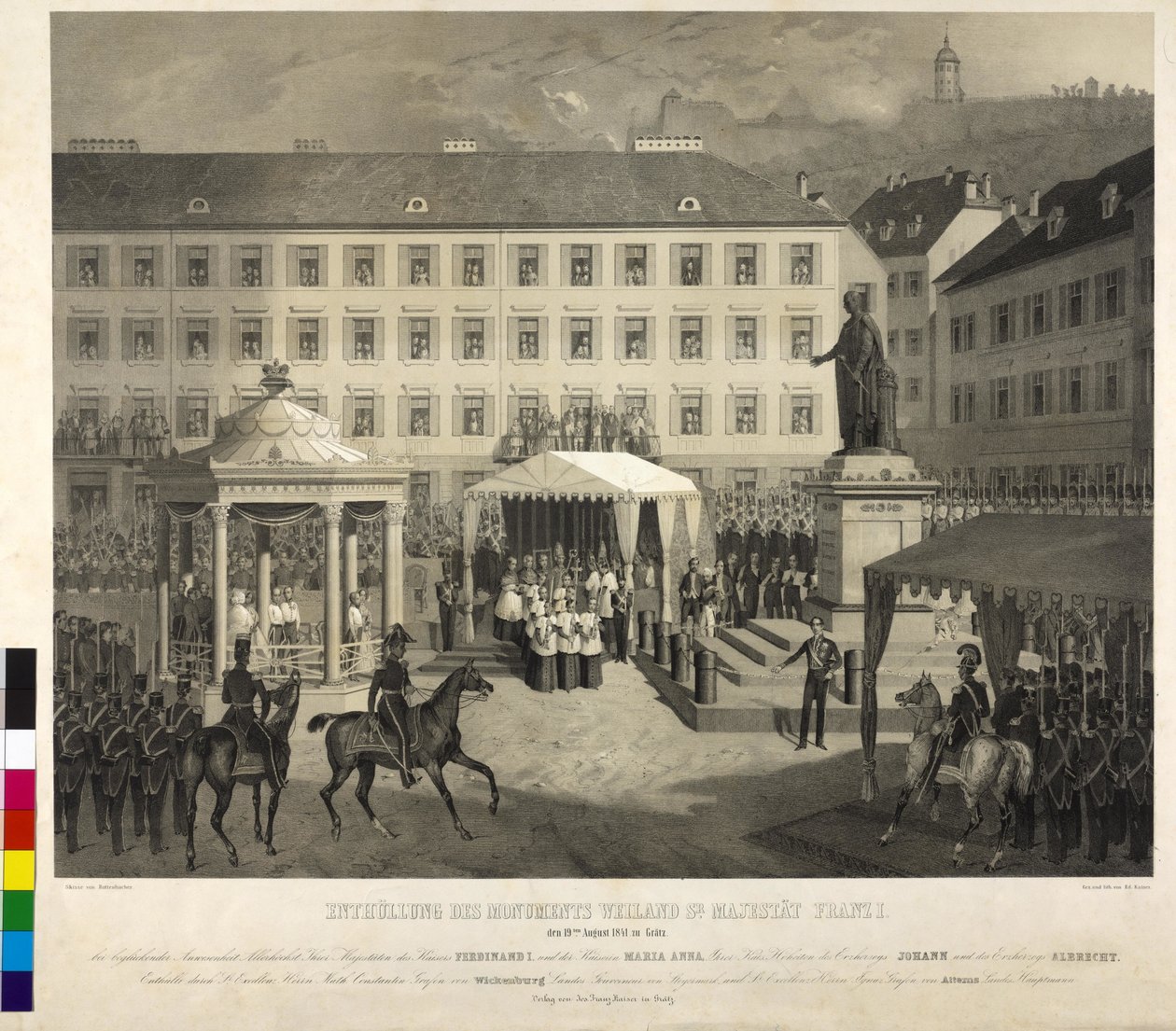 Unveiling of the Monument of Franz I in Graz by Eduard Kaiser