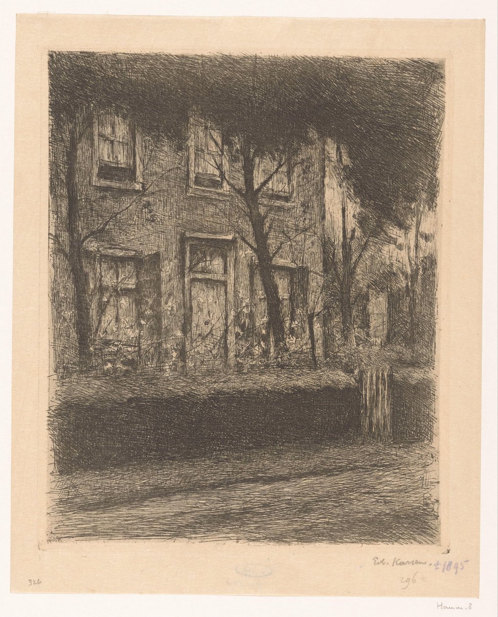 Front Garden of a House with Hedge by Eduard Karsen (signed by artist)