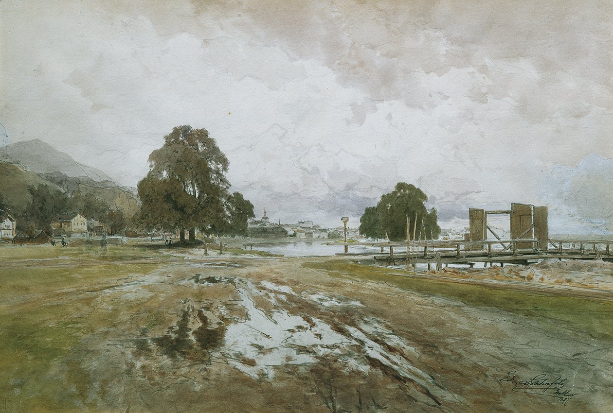 At the Wood Rake by Eduard Peithner von Lichtenfels