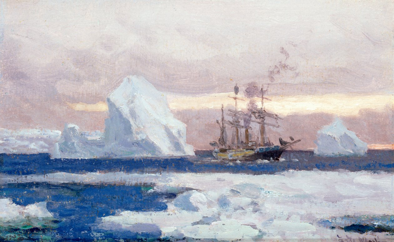 The Argentine Corvette Uruguay in the Antarctic by Eduardo de Martino