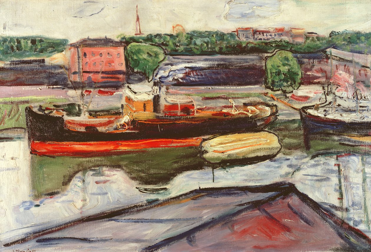 Portrait of Lubeck with a Steamer by Edvard Munch