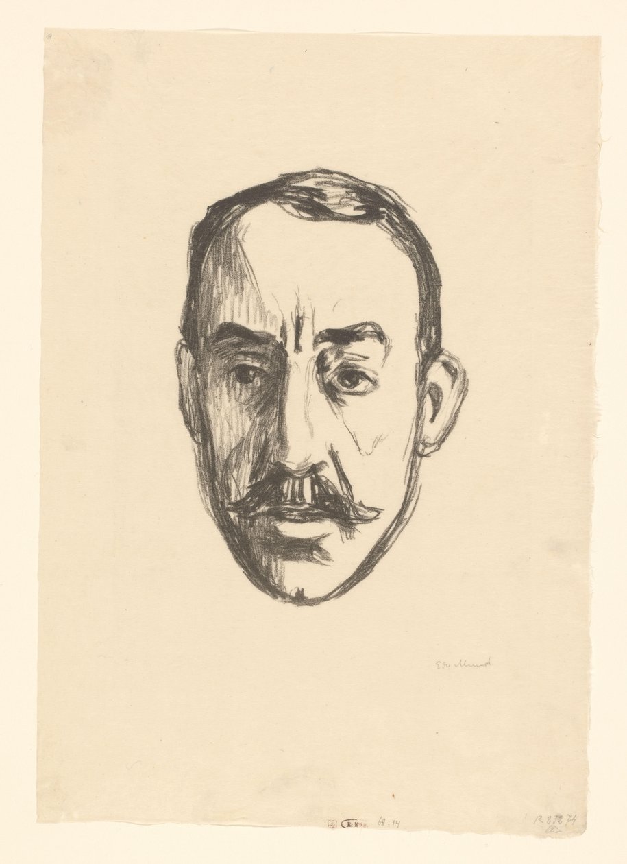 Portrait of Henry van de Velde by Edvard Munch (signed by artist)