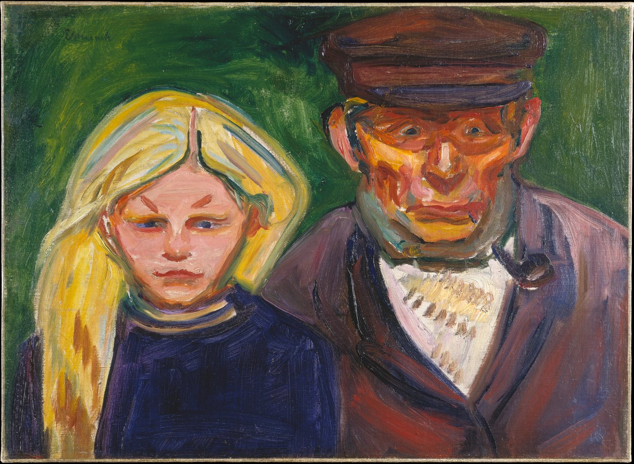 Old Fisherman and his Daughter by Edvard Munch