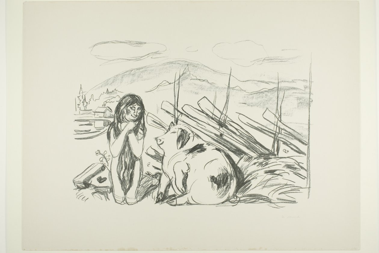 Omega and the Pig by Edvard Munch