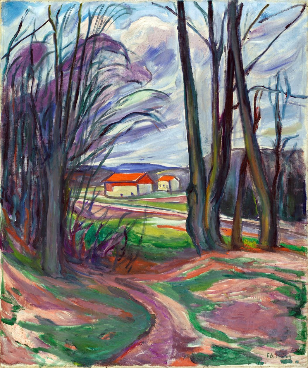 Landscape in Skøyen (Oslo, Norway) by Edvard Munch