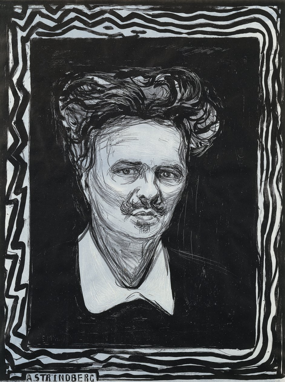 Portrait Strindberg by Edvard Munch