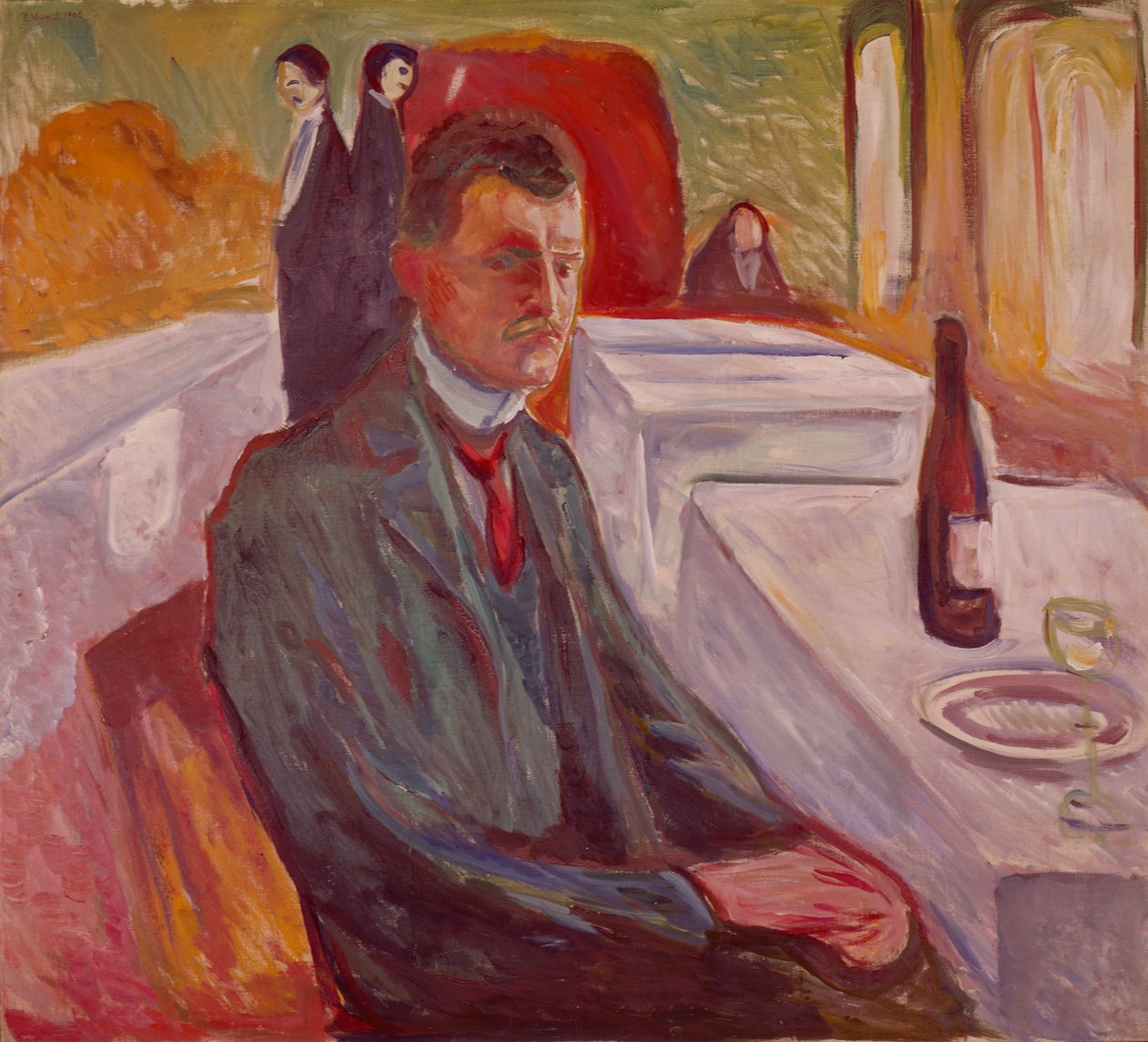 Self-Portrait with Wine by Edvard Munch