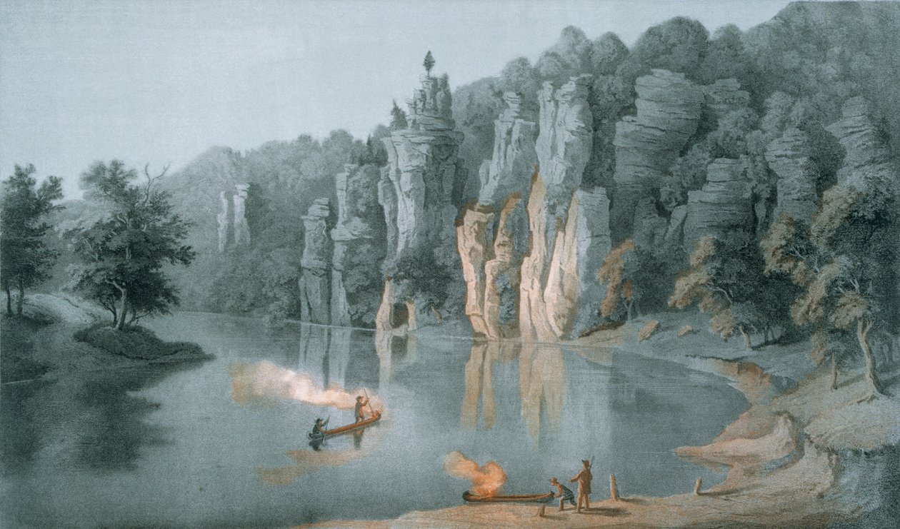 Bullard Rock on the New River, near White Sulphur Springs, Giles County by Edward Beyer