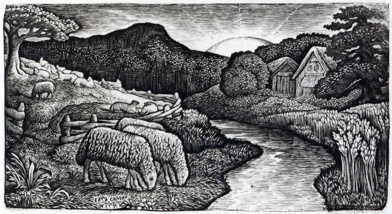 The Sheep of His Pasture, c.1828, from an Edition of 350 Prints Published for the Album 