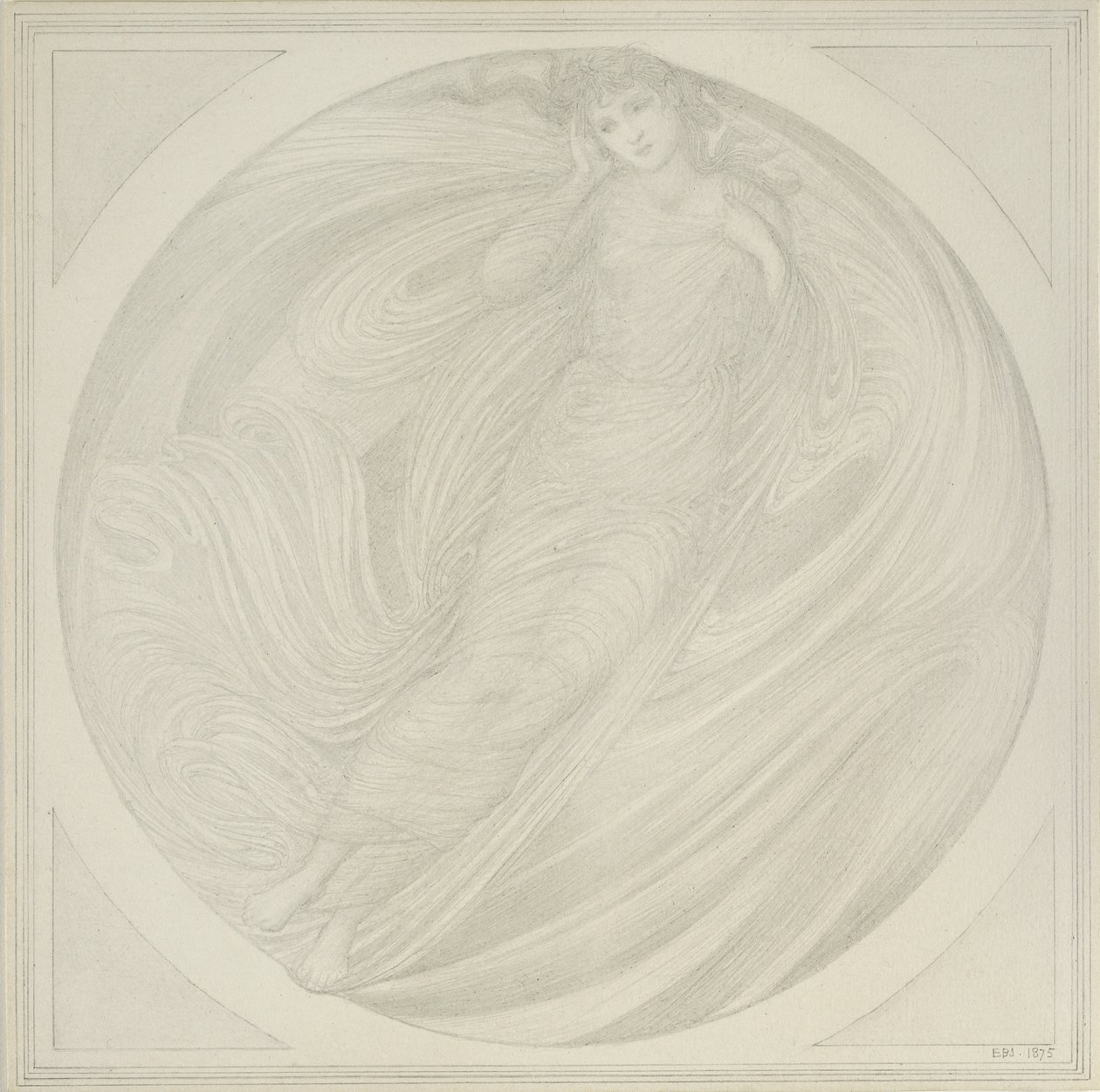 Eurydice floating among flames by Edward Burne Jones