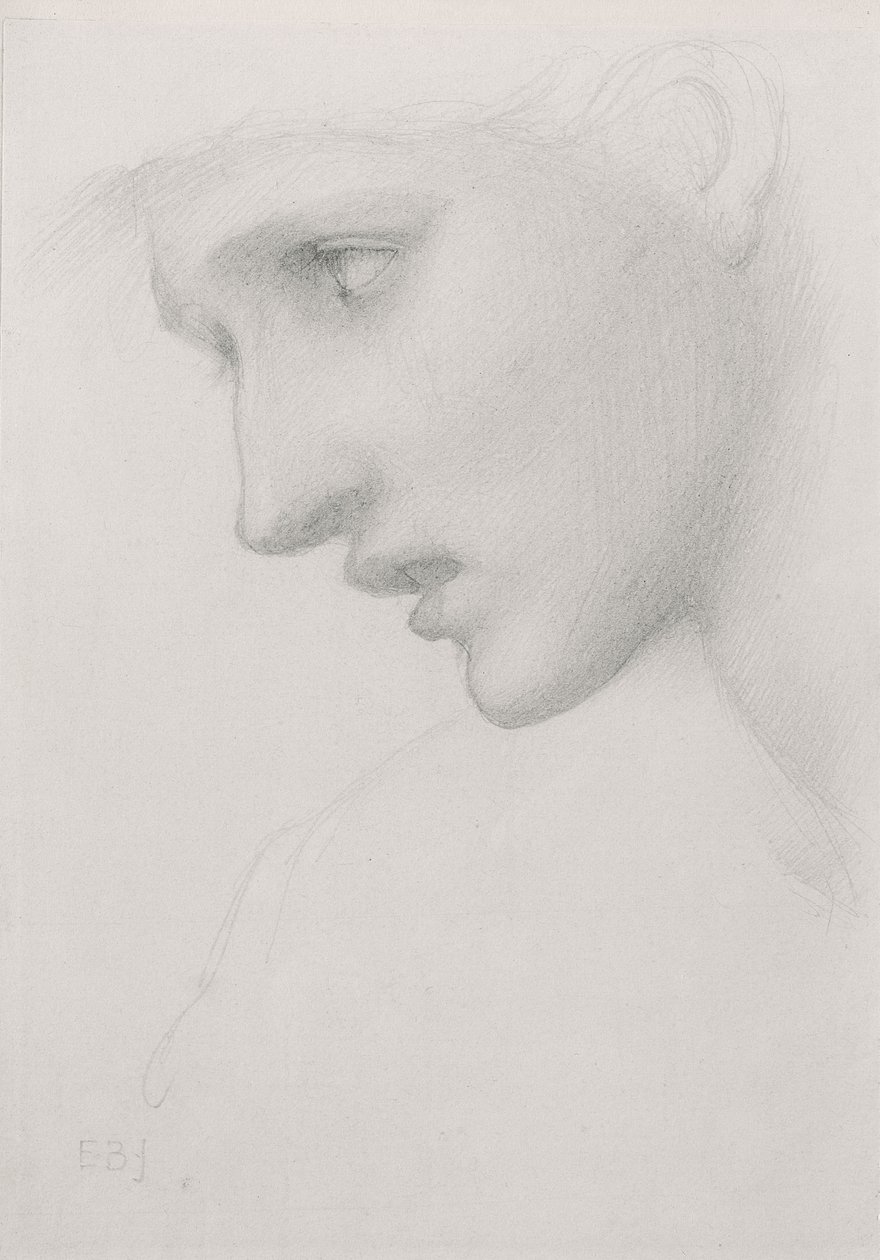 Female head in profile to the left by Edward Burne Jones