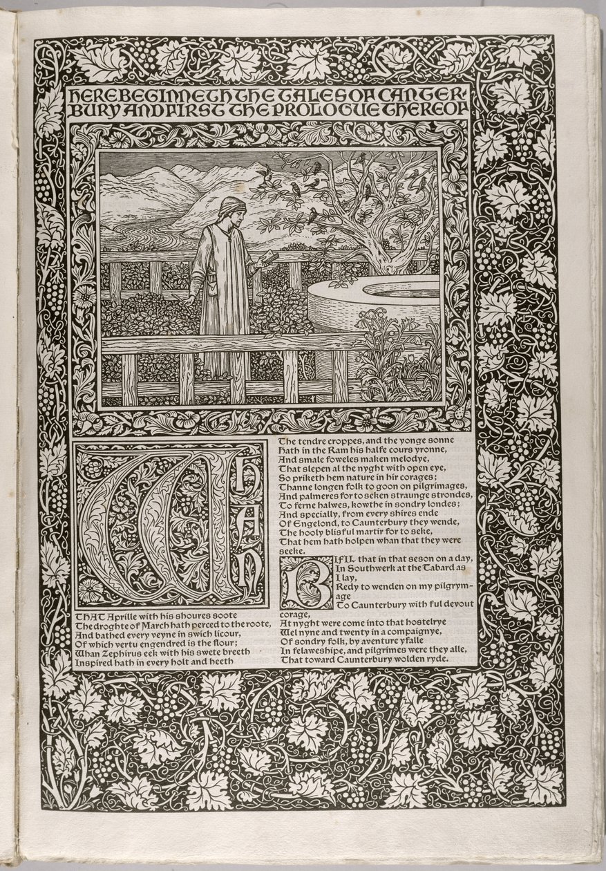 Frontispiece, from 'The Works of Geoffrey Chaucer now newly Imprinted'