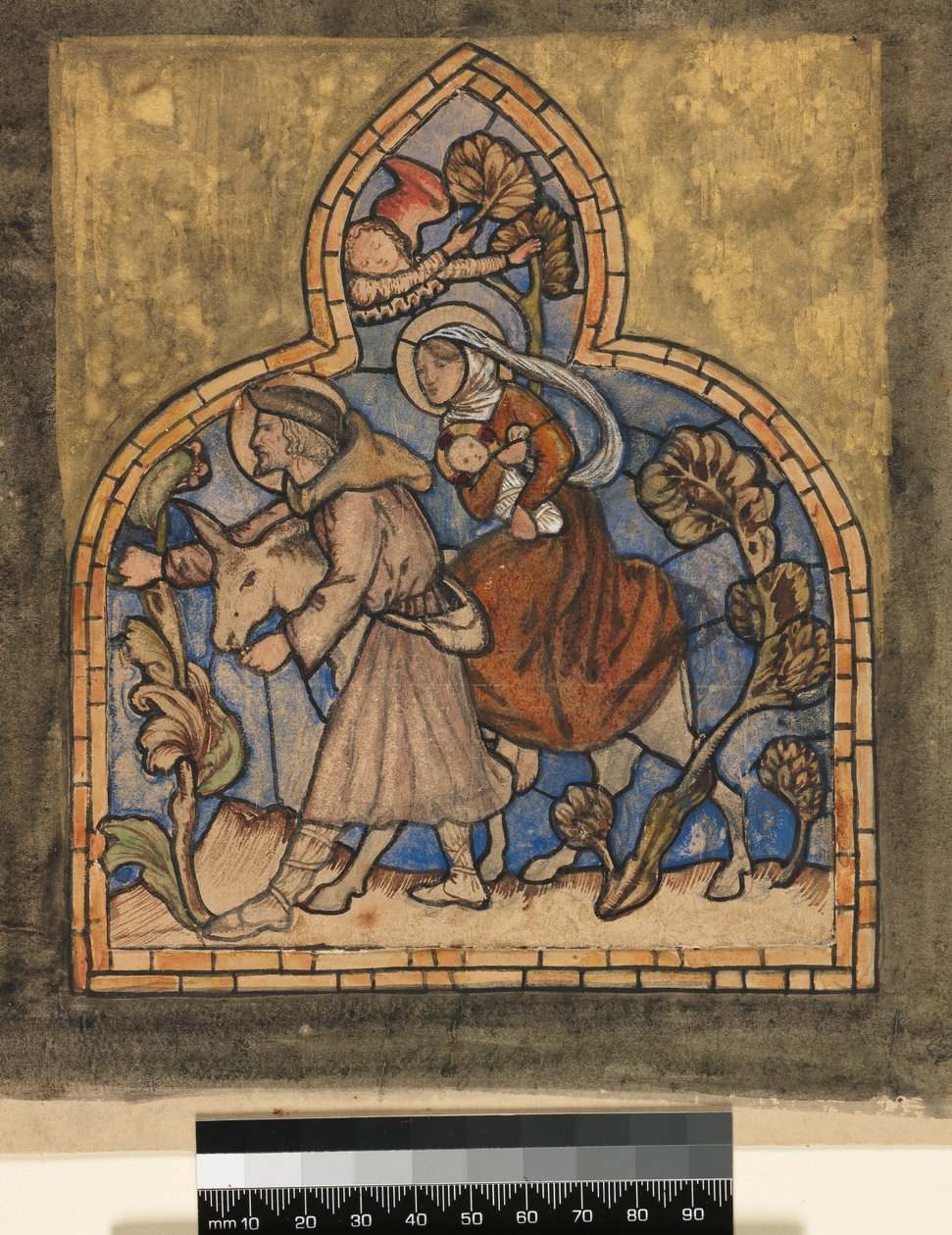 The Flight into Egypt, 1862, design for a stained glass window by Edward Burne Jones