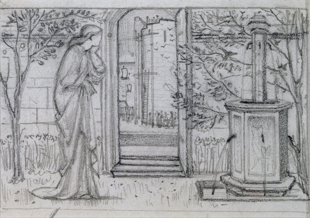 A Study for Danae and the Brazen Tower, 1869-70 by Edward Burne Jones