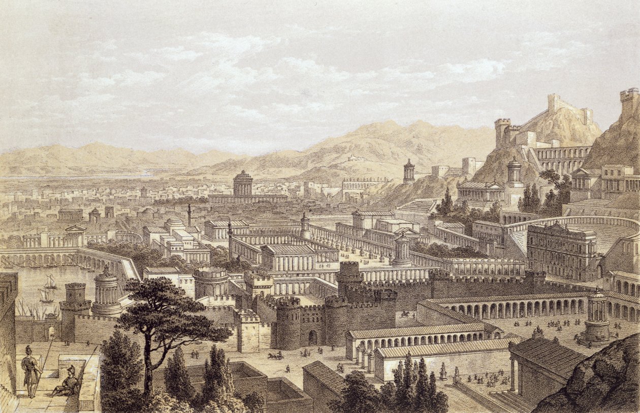 The City of Ephesus from Mount Coressus, engraved by T. Picken, 1859 by Edward Falkener