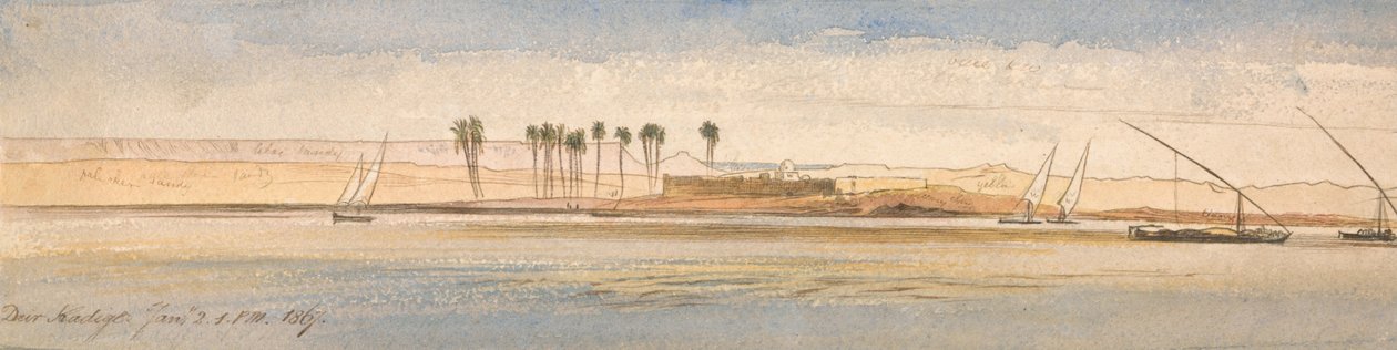 Deir Kadige, 1:00 pm, January 2, 1867 by Edward Lear