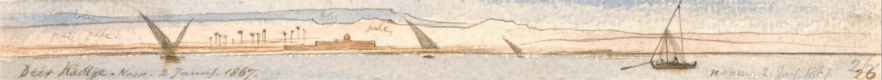 Deir Kadige, noon, January 2, 1867 by Edward Lear