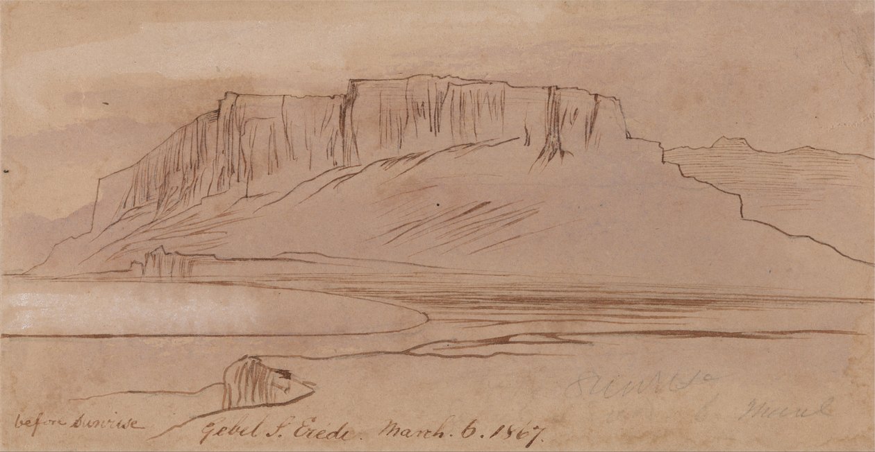 Gebel Sheikh Eredi, before sunrise by Edward Lear