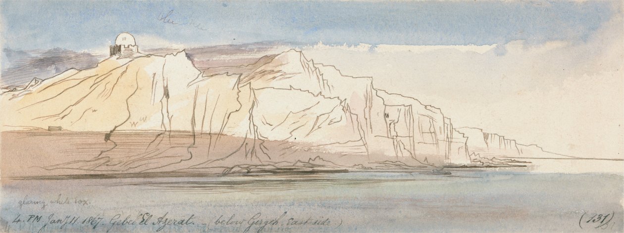 Gebel el Azerat (below Girgeh, east side) by Edward Lear